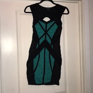 Black and turquoise dress